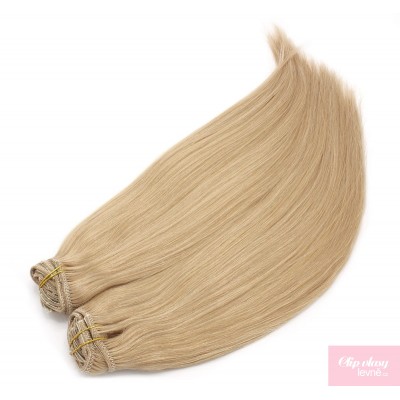 24 inch (60cm) Deluxe clip in human REMY hair - natural blonde