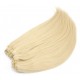 24 inch (60cm) Deluxe clip in human REMY hair - the lightest blonde