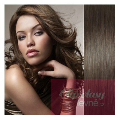 16 inch (40cm) Clip in human REMY hair - dark brown