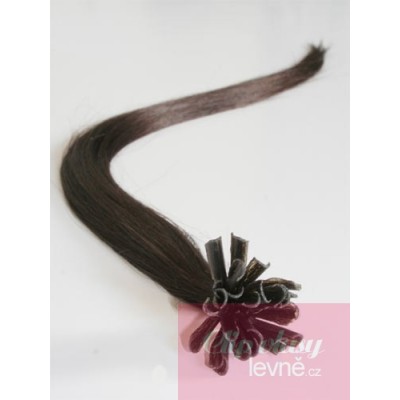 16 inch (40cm) Nail tip / U tip human hair pre bonded extensions - dark brown