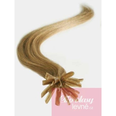 16 inch (40cm) Nail tip / U tip human hair pre bonded extensions - light brown