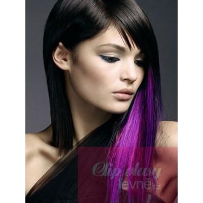 20 inch (50cm) clip in human hair streak - purple