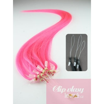 16 inch (40cm) Micro ring remy human hair extensions - pink