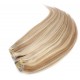 16 inch (40cm) Deluxe clip in human REMY hair - mixed blonde