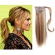 Clip in ponytail wrap hair extensions 24 inch straight - mixed blonde