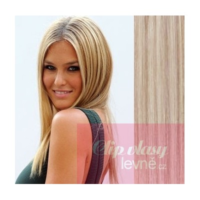 20 inch (50cm) Clip in human REMY hair - platinum/light brown