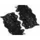 20 inch (50cm) Deluxe wavy clip in human REMY hair - black