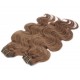 20 inch (50cm) Deluxe wavy clip in human REMY hair - medium brown