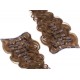 20 inch (50cm) Deluxe wavy clip in human REMY hair - medium brown