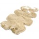 20 inch (50cm) Deluxe wavy clip in human REMY hair - the lightest blonde