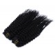 20 inch (50cm) Deluxe curly clip in human REMY hair - black