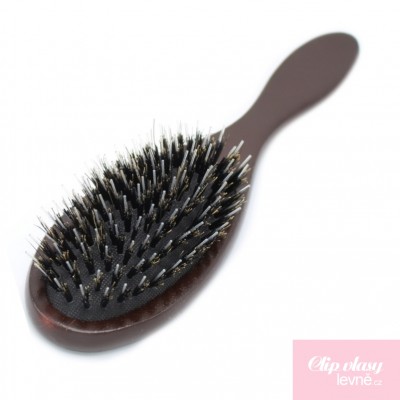 Bristle hair brush - dark brown wood
