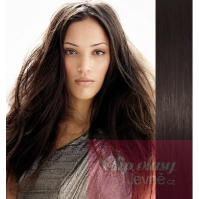 28 black (70cm) Clip in human REMY hair - natural black