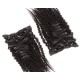 20 inch (50cm) Deluxe curly clip in human REMY hair - natural black