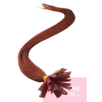 16 inch (40cm) Nail tip / U tip human hair pre bonded extensions - copper red
