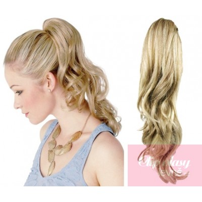 Claw ponytail 24 inch wavy - platinum/light brown 