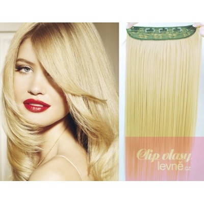 16 inches one piece full head 5 clips clip in hair weft extensions straight – the lightest blonde