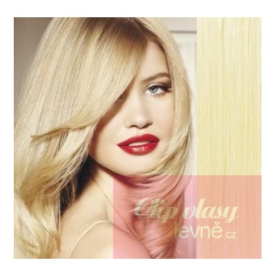 28 black (70cm) Clip in human REMY hair - the lightest blonde