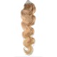 24 inch (60cm) Micro ring / easy ring human hair extensions wavy - natural blonde