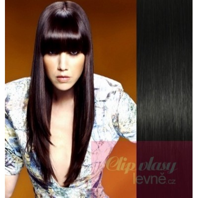 Clip in 100% human hair REMY bang - black