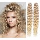 20 inch (50cm) Tape IN human REMY hair curly - platinum blonde