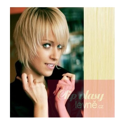 Clip in 100% human hair REMY bang - the lightest blonde
