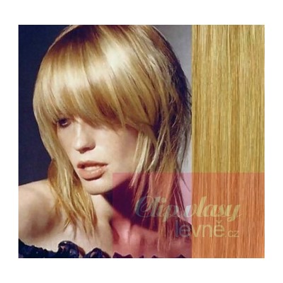 Clip in 100% human hair REMY bang - light blonde/natural blonde