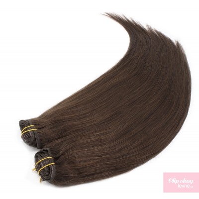 20 inch (50cm) Deluxe clip in human REMY hair - dark brown