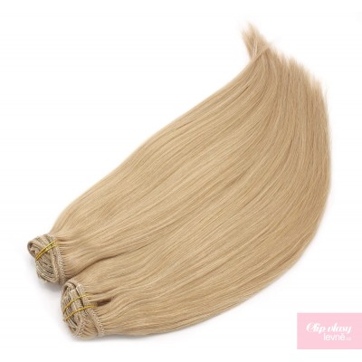 20 inch (50cm) Deluxe clip in human REMY hair - natural blonde