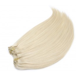 24 inch (60cm) Deluxe clip in human REMY hair - platinum blonde