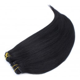 28 inch (70cm) Deluxe clip in human REMY hair - black