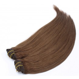 16 inch (40cm) Deluxe clip in human REMY hair - medium brown