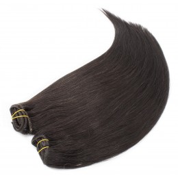24 inch (60cm) Deluxe clip in human REMY hair - natural black