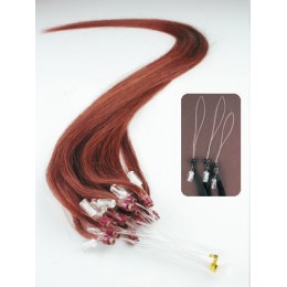 16 inch (40cm) Micro ring remy human hair extensions - copper red